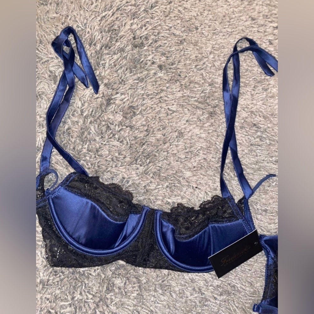 fredericks of hollywood dark blue set